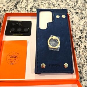 S24 Ultra Blue phone case with card holder